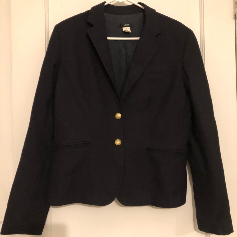 J. Crew Navy Blazer with Brass Buttons